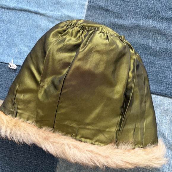 vintage faux fur hat tan pill box - Picture 4 of 8